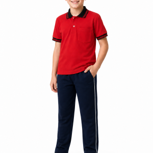 Red School Sports Polo T-Shirt Airzed Matty – Boys & Girls